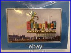 Disneyland 60th Anniversary Jumbo Pin LE 1000 Parks & Hotels Sign with Lithograph