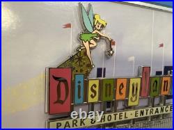 Disneyland 60th Anniversary Jumbo Pin LE 1000 Parks & Hotels Sign with Lithograph
