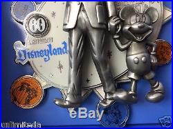 Disneyland 60th Anniversary Walt Disney & Mickey Mouse Super Jumbo Pin LE 500