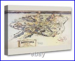 Disneyland Anaheim California 1954 Vintage Schematic Aerial Map Theme Park Art