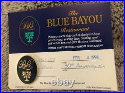 Disneyland Blue Bayou Restaurant Pirates of the Caribbean Pin & Reservation Card