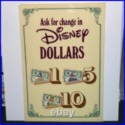 Disneyland Disney Dollars Program Vintage 1998 Theme Park Sign Mickey Mouse