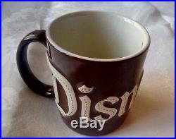 Disneyland Disney Theme Parks. CoffeeTea Mug Raised Letters Dark Brown Large