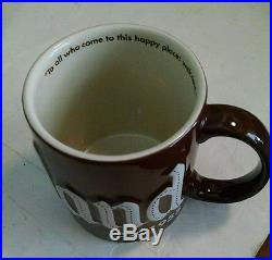 Disneyland Disney Theme Parks. Coffee Cup/mug Raised Letters Dark Brown Large
