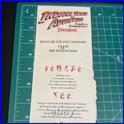 Disneyland Indiana Jones Temple Of The Forbidden Eye Commemorative Ticket New