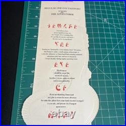 Disneyland Indiana Jones Temple Of The Forbidden Eye Commemorative Ticket New