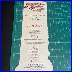 Disneyland Indiana Jones Temple Of The Forbidden Eye Commemorative Ticket New