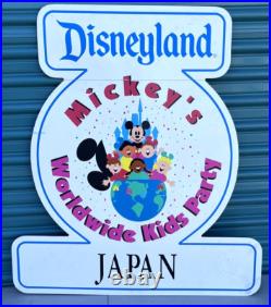 Disneyland Japan Mickey's Worldwide Kids Party Theme Park Sign Disney 35.5x32