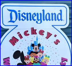 Disneyland Japan Mickey's Worldwide Kids Party Theme Park Sign Disney 35.5x32