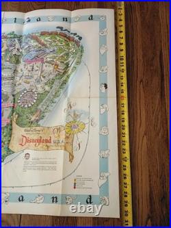Disneyland Large Color Map 1962 Walt Disney 30 x 45 Theme Park