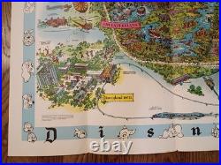 Disneyland Large Color Map 1962 Walt Disney 30 x 45 Theme Park