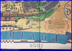 Disneyland Magic Kingdom Theme Park Wall Map Tour POSTER 1968 1960s