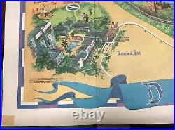 Disneyland Magic Kingdom Theme Park Wall Map Tour POSTER 1968 1960s