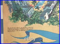 Disneyland Magic Kingdom Theme Park Wall Map Tour POSTER 1968 1960s