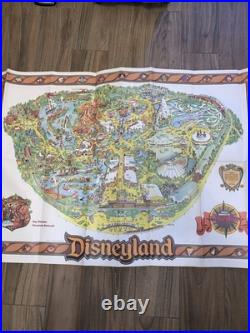 Disneyland Map Poster 1978 Vintage Walt Disney Productions Theme Park Big Thunde
