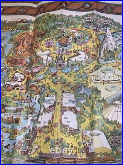 Disneyland Map Poster 1978 Vintage Walt Disney Productions Theme Park Big Thunde