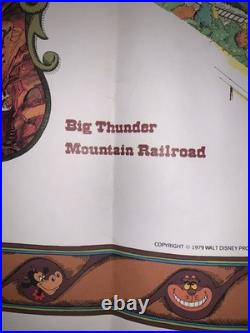 Disneyland Map Poster 1978 Vintage Walt Disney Productions Theme Park Big Thunde