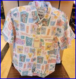 Disneyland RSVLTS Theme Park Characters Button Up Shirt MEDIUM New 2026 Disney