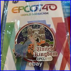 Epcot 40th Anniversary Complete 11 Pin Set With Banner & Pin New