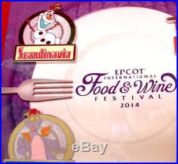 Epcot Flower and Garden 2017 Festival MAP & Food Wine 2014 Disney Pin Set LE New
