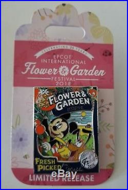 Epcot Flower and Garden Festival 2018 Complete 15 Pin Set Passholder Disney Pin