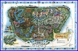 Euro Disneyland CARTE PLAN Map Paris ROLLED PROOF RARE 1992 SIGNED Eddie Sotto
