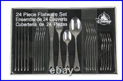 Flatware Set 24 Piece Mickey Icon Disney Theme Park Exclusive Silver