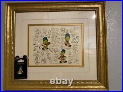 Four(4) Disney Pin Framed Sets Rare and LE Jiminy, 50th Anniversary, Mickey