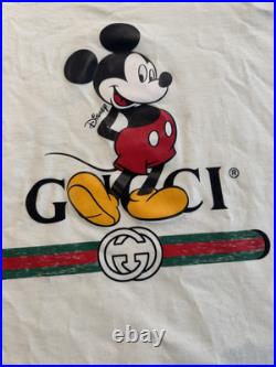 GUCCI DISNEY MICKEY MOUSE BEIGE TSHIRT Size 2 XL SHIRT AUTHENTIC