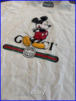 GUCCI DISNEY MICKEY MOUSE BEIGE TSHIRT Size 2 XL SHIRT AUTHENTIC