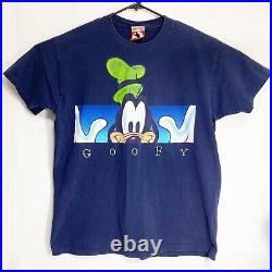 Goofy Embroidered Spell out Sz L Vintage Walt Disney 90s Single Stitch Tee Shirt