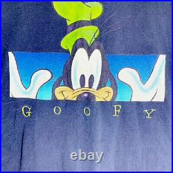 Goofy Embroidered Spell out Sz L Vintage Walt Disney 90s Single Stitch Tee Shirt