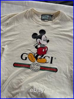 Gucci Disney Mickey Mouse Beige Tshirt L But Fits XL Shirt Extra Large Authentic Gucci Disney Mickey Mouse Beige Tshirt L But Fits XL Shirt Extra Large Authentic