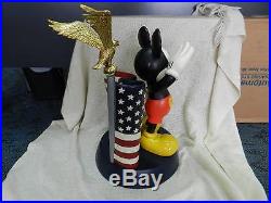 LARGE RARE Disney Theme Parks Exclusive Mickey Mouse American Flag Statue #1579