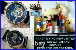 LE New WALT DISNEY WORLD YR. 2000 MICKEY MOUSE MULTI-CHARACTERS WATCH + DISPLAY