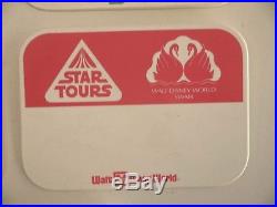 LOT NOS VINTAGE STAR TOURS blank cast badge pin SWAN & DOLPHIN wars DISNEY WORLD