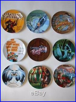 LOT OF DISNEY WORLD THEME PARK ATTRACTION PLATES 7 inches