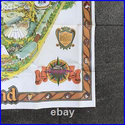 Large Vintage Walt Disney Disneyland Park Map 1979 Poster 29 X 43 Flawed