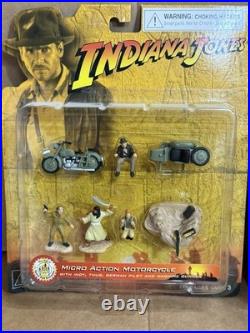 Lot INDIANA JONES THEME PARK EXCLUSIVE MICRO ACTION AIRPLANE MOTORCYCLE PLAYSET