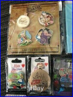 Lot of Disney's Alice in Wonderland Themed Pins