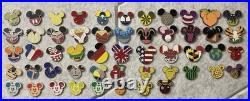 Mickey Head Shape Theme Pin LOT Disney World Park Trading x52 pins
