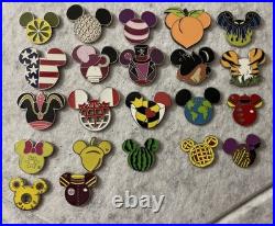 Mickey Head Shape Theme Pin LOT Disney World Park Trading x52 pins