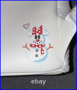 Mickey Mouse Snowman Holiday Theme Park Loungefly Mini Backpack Disney Wallet A1