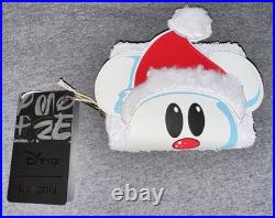 Mickey Mouse Snowman Holiday Theme Park Loungefly Mini Backpack Disney Wallet A1