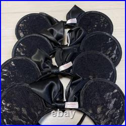 Minnie Mouse Lace Headband Set of 4 Black Ribbon Disney Used Minnie Mouse Lace Headband Set of 4 Black Ribbon Disney Used