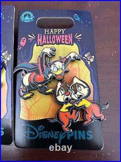 NEW 2023 Disney Parks Halloween Blacklight Pumpkin Mickey Minnie Mouse Pin Set