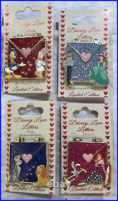 NEW Disney Love Letters Pin Set Limited LE Princesses Princes Valentine Complete
