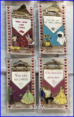 NEW Disney Love Letters Pin Set Limited LE Princesses Princes Valentine Complete