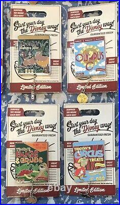 NEW Disney Parks Cereal Boxes Complete 12-Pin Set Limited LE Box Dangle Hinged