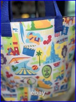 NEW ExclusiveDisney Parks THEMED Walt Disney World Printed Multicolor Tote Bag